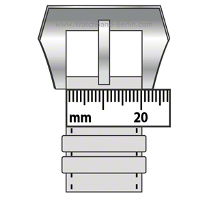 Measure the watch strap size on the buckle site