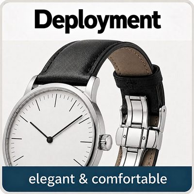 Watch straps with deployment clasp