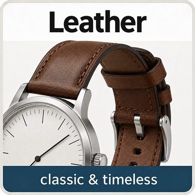 Leather watch strap