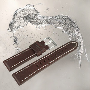 Wet leather watch strap