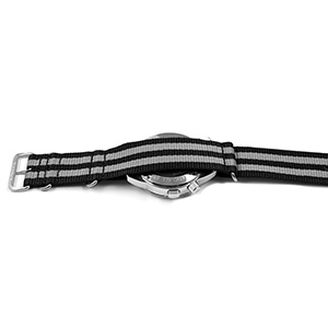 Wearing a NATO strap, step 3: put the pin through the right hole