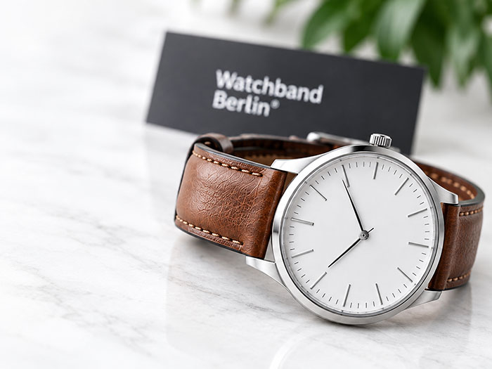 Leather watch strap