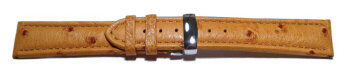Watch strap - Genuine ostrich leather - padded - nature