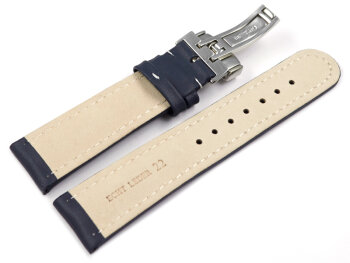 Watch strap - Genuine leather - Smooth - dark blue