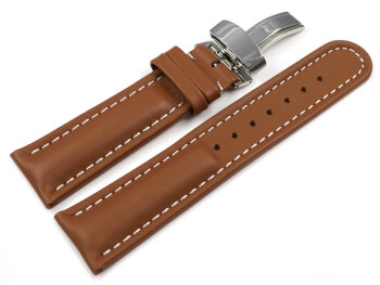 Watch strap - Genuine leather - Smooth - light brown