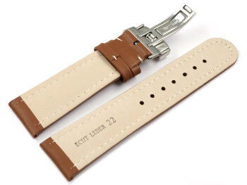 Watch strap - Genuine leather - Smooth - light brown