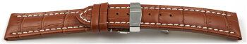 Deployment II - Genuine leather - Croco print - light brown
