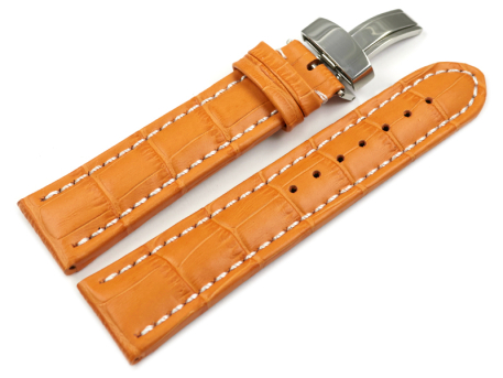 Deployment II - Genuine leather - Croco print - orange