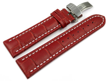 Deployment II - Genuine leather - Croco print - red