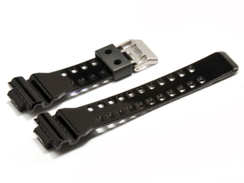 Genuine Casio Replacement Shiny Black Resin Watch Strap for G-Shock G-8900A, GA-110B