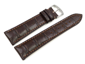 Dark brown watch strap - RIOS - Crocodile Grain - art...