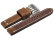 Watch strap - extra strong - genuine leather - 2 Pins -  light brown 20mm