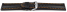 Watch strap - Genuine leather - carbon print - black with orange stitch