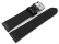 Watch strap - Genuine leather - carbon print - black with orange stitch