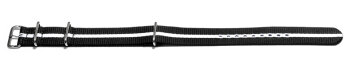 Watch strap - Nato - Nylon - Waterproof - black / white