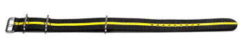 Watch strap - Nato - Nylon - Waterproof - black / yellow