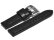 Watch strap - Genuine leather - black - double stitching 24mm