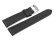 Watch strap - strong padded - smooth - black 20mm Steel