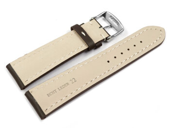 Watch strap - strong padded - smooth - brown 22mm Gold