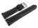 Watch strap - strong padded - smooth - black - 22/18 mm Steel