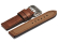 Watch strap - Genuine leather - dark brown - double stitching