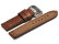 Watch strap - Genuine leather - dark brown - double stitching 24mm
