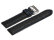 Watch strap - genuine leather - black - blue stitching - 18,20,22,24 mm 18mm Steel