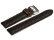 Watch strap - genuine leather - black - orange stitching - 18,20,22,24 mm