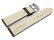 Watch strap - strong padded - smooth - black with orange stitch 22mm Steel