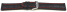 Watch strap - Genuine leather - croco print - black w. red stitch - XL