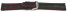 Watch strap - Genuine leather - croco print - black w. red stitch - XL 24mm Steel