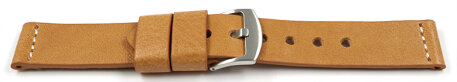 Watch strap - Genuine saddle leather - Ranger - light brown 22mm