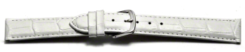 Watch Strap - White Coloured Croc Grained Genuine Leather