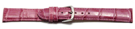 Watch Strap - Shiny Berry Coloured Croc Grained Leather