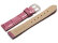 Watch Strap - Shiny Berry Coloured Croc Grained Leather 22mm Gold