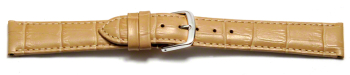 Watch Strap - Sand Coloured Croc Grained Genuine Leather