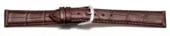 Watch Strap - Bordeaux Coloured Croc Grained Genuine Leather