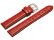 Watch Strap - Red Coloured Croc Grained Genuine Leather 22mm Gold