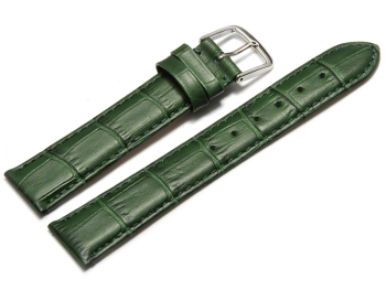 Watch Strap - Green Coloured Croc Grained Genuine Leather