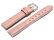 Watch Strap - Pink Coloured Croc Grained Genuine Leather 22mm Gold