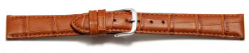 Watch Strap - Light Brown Coloured Croc Grained Genuine Leather