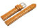 Watch Strap - Shiny Orange Coloured Croc Grained Leather