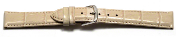 Watch Strap - Shiny Creme Coloured Croc Grained Leather