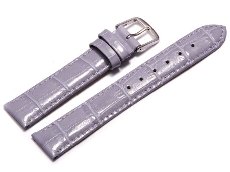 Watch Strap - Lilac Coloured Croc Grained Leather
