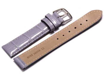 Watch Strap - Lilac Coloured Croc Grained Leather