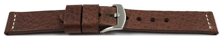 Watch strap - Genuine saddle leather - Ranger - dark brown XL
