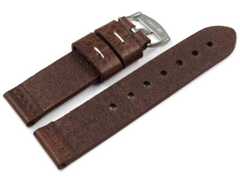 Watch strap - Genuine saddle leather - Ranger - dark brown XL