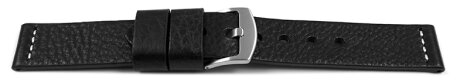 Watch strap - Genuine saddle leather - Ranger - black XL 22mm