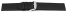 Watch band - hydrophobized leather - Waterproof - Black 22mm Steel