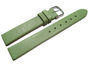 Watch strap - genuine leather - Business - green 12mm Steel